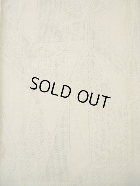 画像5: I0525O 単衣 女性用着物  シルク（正絹）   カーキ, 幾何学模様 【中古】 【USED】 【リサイクル】 ★★☆☆☆ (5)