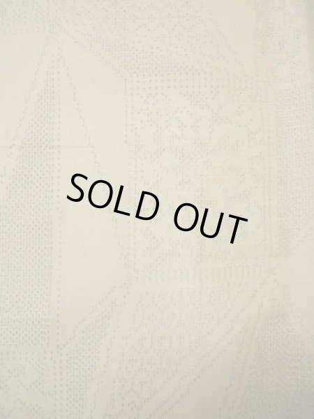 画像6: I0525O 単衣 女性用着物  シルク（正絹）   カーキ, 幾何学模様 【中古】 【USED】 【リサイクル】 ★★☆☆☆ (6)