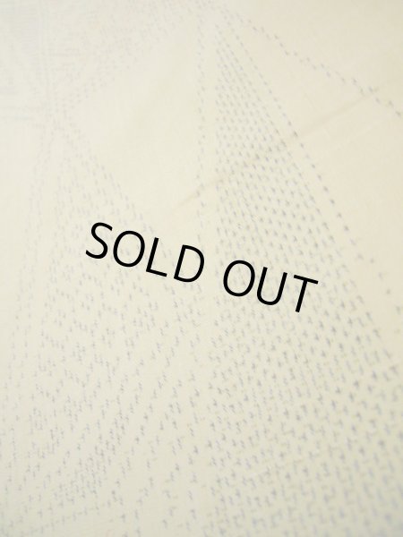 画像8: I0525O 単衣 女性用着物  シルク（正絹）   カーキ, 幾何学模様 【中古】 【USED】 【リサイクル】 ★★☆☆☆ (8)