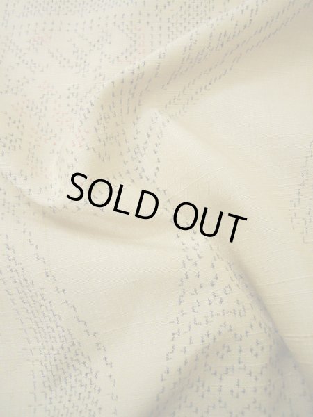 画像11: I0525O 単衣 女性用着物  シルク（正絹）   カーキ, 幾何学模様 【中古】 【USED】 【リサイクル】 ★★☆☆☆ (11)