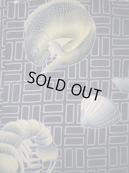 画像3: I0624Z じゅばん 男性用着物  シルク（正絹）  深い 紫, 伊勢海老 【中古】 【USED】 【リサイクル】 ★★★☆☆ (3)