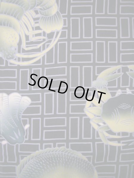 画像4: I0624Z じゅばん 男性用着物  シルク（正絹）  深い 紫, 伊勢海老 【中古】 【USED】 【リサイクル】 ★★★☆☆ (4)