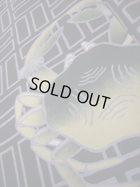 画像9: I0624Z じゅばん 男性用着物  シルク（正絹）  深い 紫, 伊勢海老 【中古】 【USED】 【リサイクル】 ★★★☆☆ (9)