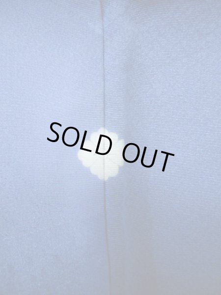 画像4: I0627A 訪問着 女性用着物  シルク(正絹)  スモーキーな 青, 扇 【中古】 【USED】 【リサイクル】 ★★☆☆☆ (4)