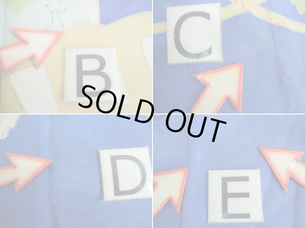 画像19: I0627A 訪問着 女性用着物  シルク(正絹)  スモーキーな 青, 扇 【中古】 【USED】 【リサイクル】 ★★☆☆☆ (19)