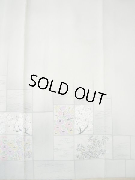 画像6: I0627S 訪問着 女性用着物  シルク（正絹）   グレー（灰色）, 菊 【中古】 【USED】 【リサイクル】 ★★★★☆ (6)