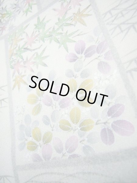 画像12: I0627S 訪問着 女性用着物  シルク（正絹）   グレー（灰色）, 菊 【中古】 【USED】 【リサイクル】 ★★★★☆ (12)