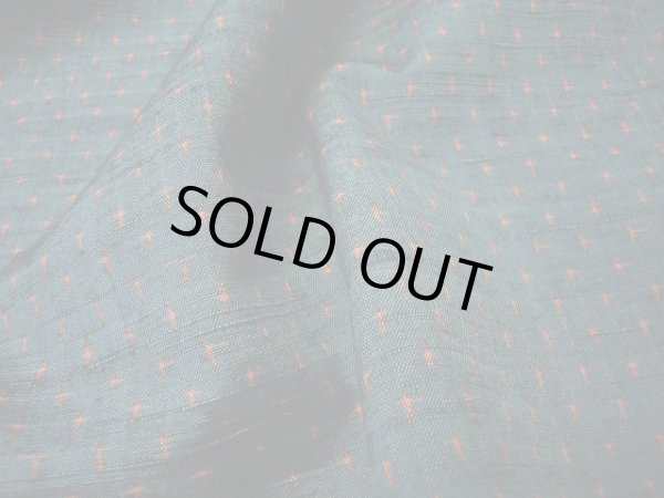 画像6: I0706D 織 女性用着物  シルク（正絹） スモーキーな グレーがかった ティール（青緑）, 小さな点々 【中古】 【USED】 【リサイクル】 ★★★★☆ (6)