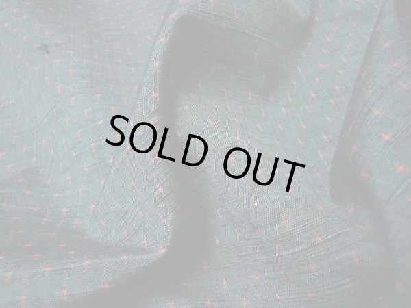 画像7: I0706D 織 女性用着物  シルク（正絹） スモーキーな グレーがかった ティール（青緑）, 小さな点々 【中古】 【USED】 【リサイクル】 ★★★★☆ (7)