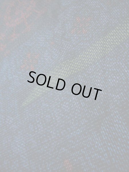 画像10: I0706L 織 女性用着物 結城紬 シルク(正絹)  スモーキーな ネイビー(紺), 雲 【中古】 【USED】 【リサイクル】 ★★★★☆ (10)