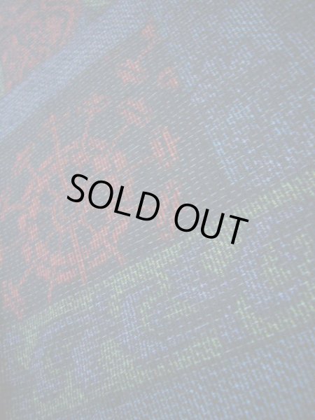 画像11: I0706L 織 女性用着物 結城紬 シルク(正絹)  スモーキーな ネイビー(紺), 雲 【中古】 【USED】 【リサイクル】 ★★★★☆ (11)