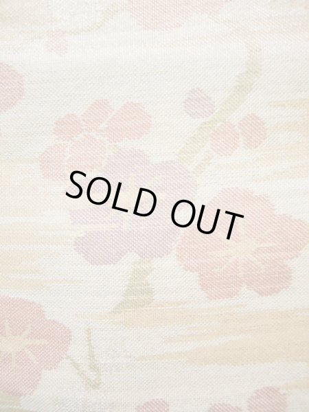 画像5: I0907B 袋帯  女性用着物 シルク(正絹) スモーキーな キャンディー グレー(灰色) 梅   【中古】 【USED】 【リサイクル】 ★★★☆☆ (5)