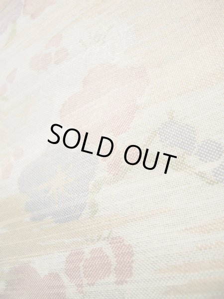 画像6: I0907B 袋帯  女性用着物 シルク(正絹) スモーキーな キャンディー グレー(灰色) 梅   【中古】 【USED】 【リサイクル】 ★★★☆☆ (6)