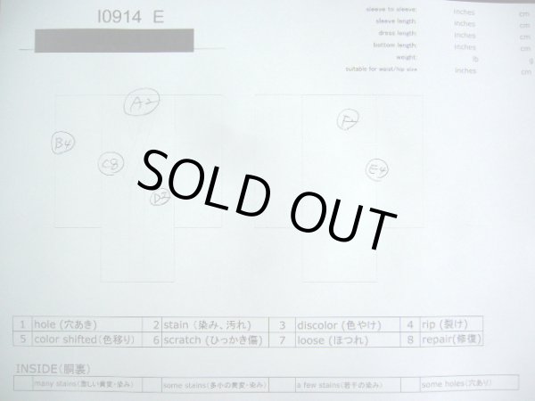 画像9: I0914E ゆかた 男性用着物  綿   藍, チェック柄 【中古】 【USED】 【リサイクル】 ★★☆☆☆ (9)