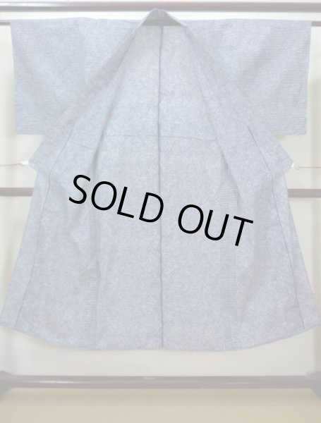 画像2: I0914P ゆかた 男性用着物  綿   グレー（灰色）, 縞 【中古】 【USED】 【リサイクル】 ★★★☆☆ (2)