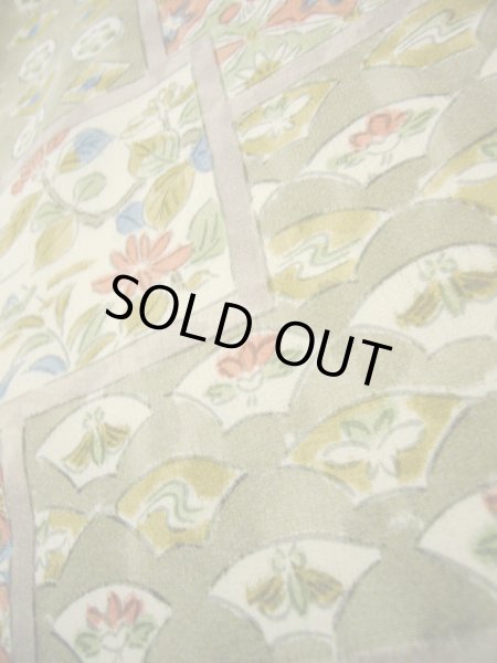 画像8: I1109L 小紋 女性用着物  シルク(正絹)  クリーミーな クリーム, 菱 【中古】 【USED】 【リサイクル】 ★★★★☆ (8)