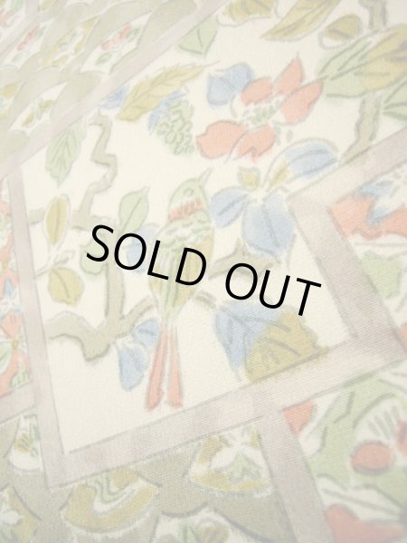 画像10: I1109L 小紋 女性用着物  シルク(正絹)  クリーミーな クリーム, 菱 【中古】 【USED】 【リサイクル】 ★★★★☆ (10)