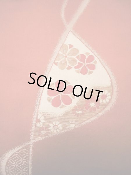 画像6: I1130H 織 女性用着物  シルク（正絹）   朱赤, 菊 【中古】 【USED】 【リサイクル】 ★★☆☆☆ (6)