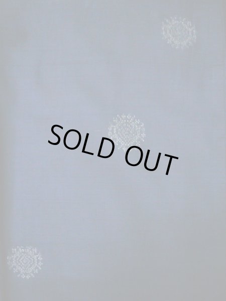 画像3: I1130T 紬 女性用着物  シルク(正絹)   ネイビー(紺), 幾何学模様 【中古】 【USED】 【リサイクル】 ★★★☆☆ (3)