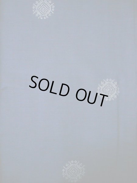 画像4: I1130T 紬 女性用着物  シルク(正絹)   ネイビー(紺), 幾何学模様 【中古】 【USED】 【リサイクル】 ★★★☆☆ (4)