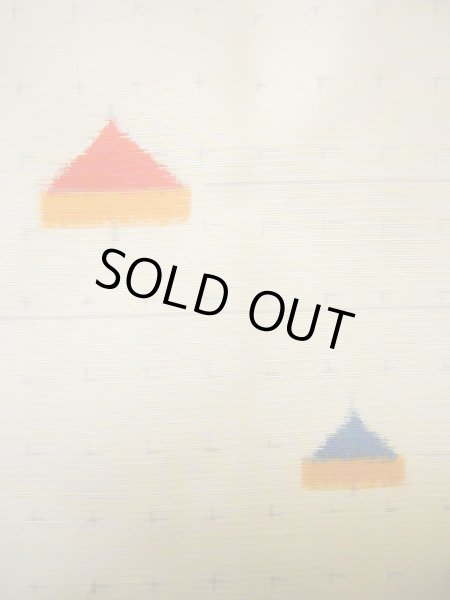 画像6: I1130V 紬 女性用着物  シルク（正絹）  クリーミーな オフ　ホワイト, 独楽 【中古】 【USED】 【リサイクル】 ★★★★☆ (6)