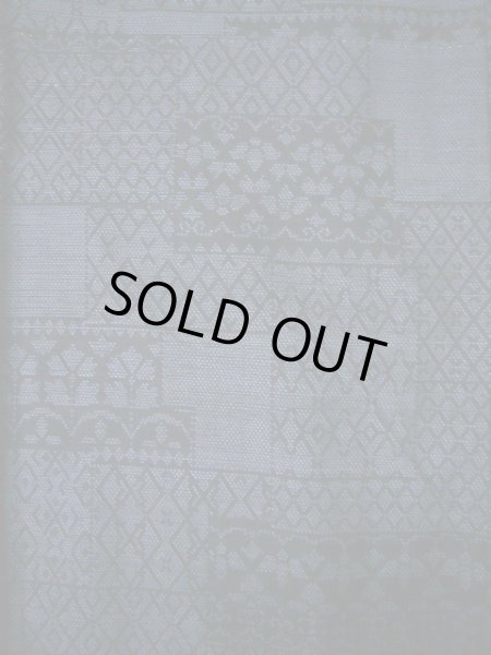 画像6: I1130X 紬 女性用着物  シルク(正絹)  スモーキーな 青, 幾何学模様 【中古】 【USED】 【リサイクル】 ★★★★☆ (6)