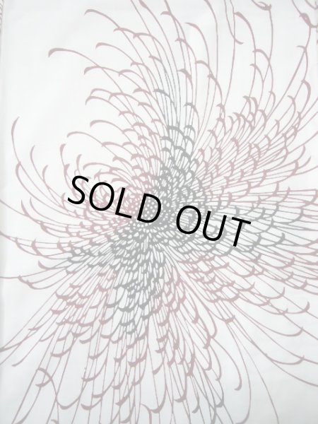 画像4: I1228K ゆかた 女性用着物  綿   白, 菊 【中古】 【USED】 【リサイクル】 ★★★☆☆ (4)