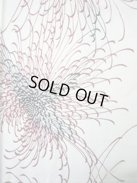 画像5: I1228K ゆかた 女性用着物  綿   白, 菊 【中古】 【USED】 【リサイクル】 ★★★☆☆ (5)