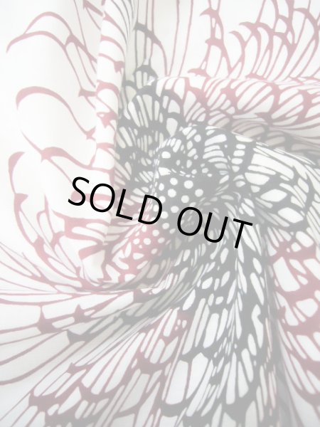 画像12: I1228K ゆかた 女性用着物  綿   白, 菊 【中古】 【USED】 【リサイクル】 ★★★☆☆ (12)