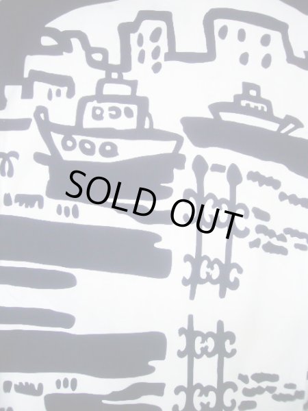 画像3: J0118K ゆかた 女性用着物 神戸の街並み 綿   白, ぼたん 【中古】 【USED】 【リサイクル】 ★★★☆☆ (3)