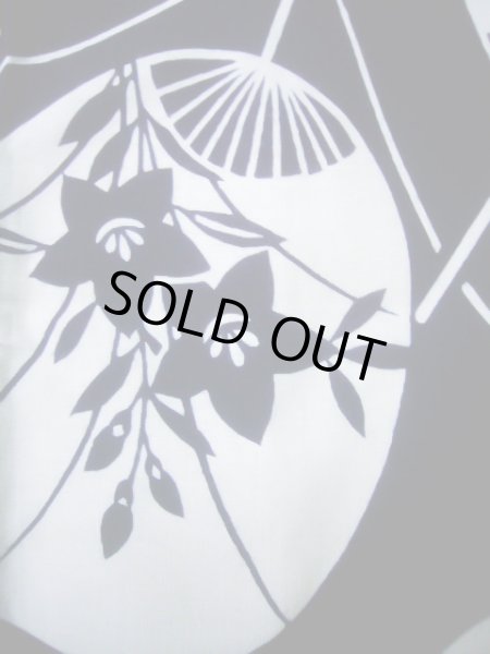 画像8: J0118M ゆかた 女性用着物  綿   藍, うちわ 【中古】 【USED】 【リサイクル】 ★★★★☆ (8)