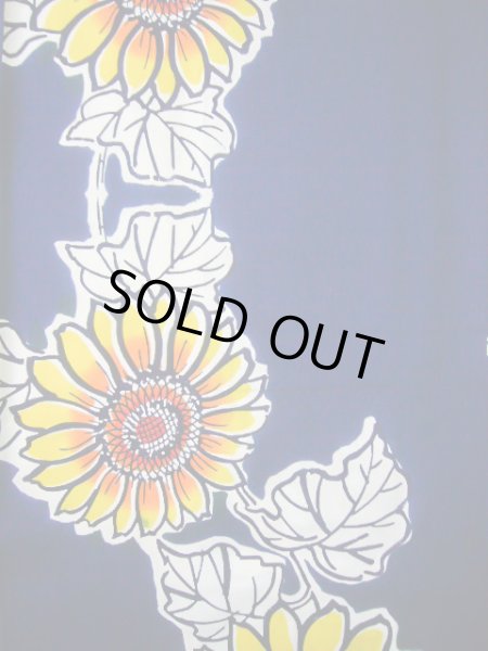 画像4: J0118N ゆかた 女性用着物  綿   青, ひまわり 【中古】 【USED】 【リサイクル】 ★★★★☆ (4)