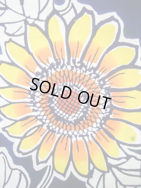 画像6: J0118N ゆかた 女性用着物  綿   青, ひまわり 【中古】 【USED】 【リサイクル】 ★★★★☆ (6)