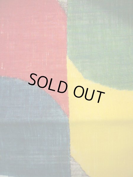 画像7: J0125E 袋帯  女性用着物 シルク(正絹)   マルチカラー 幾何学模様   【中古】 【USED】 【リサイクル】 ★★★★★ (7)