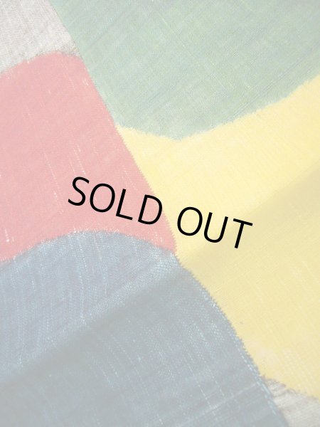 画像10: J0125E 袋帯  女性用着物 シルク(正絹)   マルチカラー 幾何学模様   【中古】 【USED】 【リサイクル】 ★★★★★ (10)