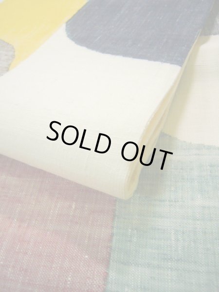 画像12: J0125E 袋帯  女性用着物 シルク(正絹)   マルチカラー 幾何学模様   【中古】 【USED】 【リサイクル】 ★★★★★ (12)