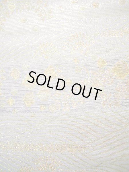 画像5: J0125V 袋帯  女性用着物 シルク（正絹）  淡い グレー（灰色） 松/松葉   【中古】 【USED】 【リサイクル】 ★★★☆☆ (5)