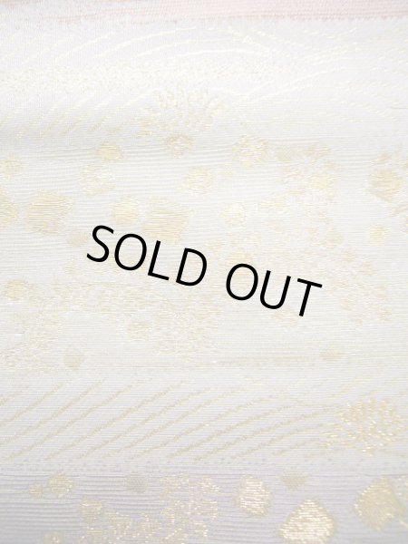 画像6: J0125V 袋帯  女性用着物 シルク（正絹）  淡い グレー（灰色） 松/松葉   【中古】 【USED】 【リサイクル】 ★★★☆☆ (6)