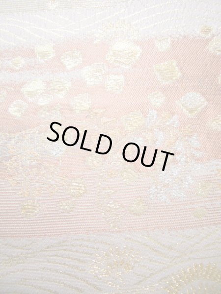 画像7: J0125V 袋帯  女性用着物 シルク（正絹）  淡い グレー（灰色） 松/松葉   【中古】 【USED】 【リサイクル】 ★★★☆☆ (7)