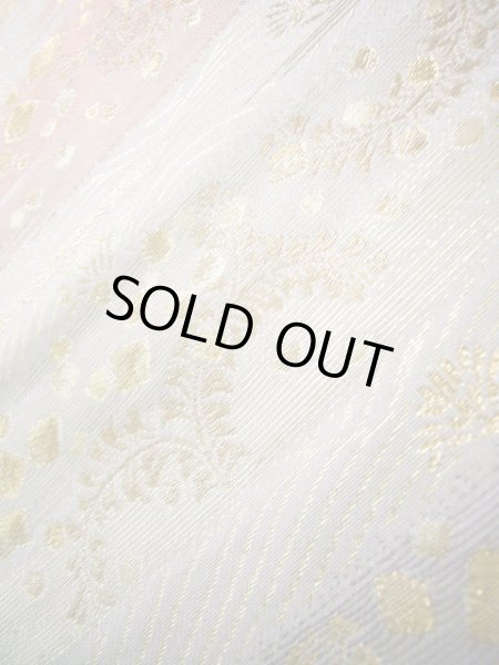 画像9: J0125V 袋帯  女性用着物 シルク（正絹）  淡い グレー（灰色） 松/松葉   【中古】 【USED】 【リサイクル】 ★★★☆☆ (9)