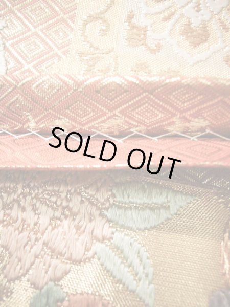 画像3: J0125W 袋帯  女性用着物 シルク（正絹）   ゴールド（金） 鳥   【中古】 【USED】 【リサイクル】 ★★★★☆ (3)