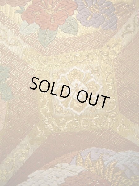 画像8: J0125W 袋帯  女性用着物 シルク（正絹）   ゴールド（金） 鳥   【中古】 【USED】 【リサイクル】 ★★★★☆ (8)