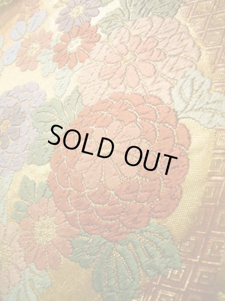 画像10: J0125W 袋帯  女性用着物 シルク（正絹）   ゴールド（金） 鳥   【中古】 【USED】 【リサイクル】 ★★★★☆ (10)