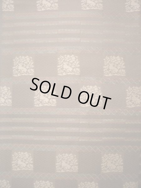 画像4: J0125Y 袋帯  女性用着物 化繊  スモーキーな ブラウン（茶色） うさぎ   【中古】 【USED】 【リサイクル】 ★★★☆☆ (4)