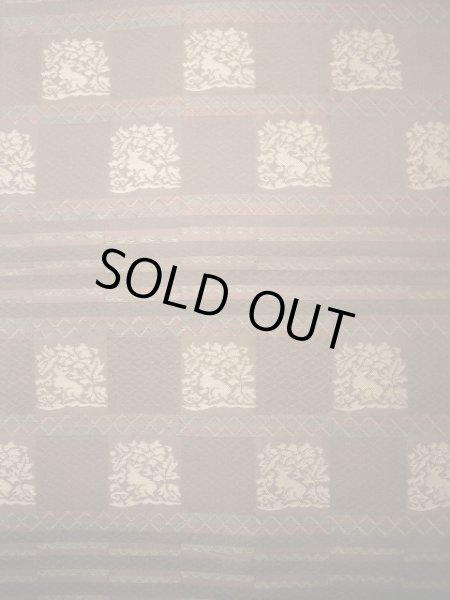 画像5: J0125Y 袋帯  女性用着物 化繊  スモーキーな ブラウン（茶色） うさぎ   【中古】 【USED】 【リサイクル】 ★★★☆☆ (5)