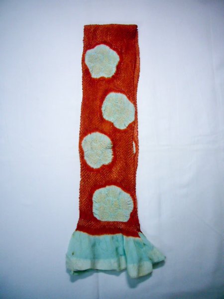 画像1: J0203XE 帯揚げ 女性用着物 シルク（正絹）   水色 梅 【中古】 【USED】 【リサイクル】 ★★☆☆☆ (1)