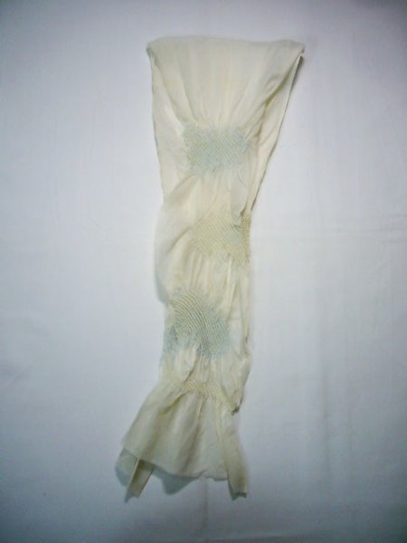 画像1: J0203XW 帯揚げ 女性用着物 シルク（正絹）  淡い 水色 雲 【中古】 【USED】 【リサイクル】 ★★☆☆☆ (1)