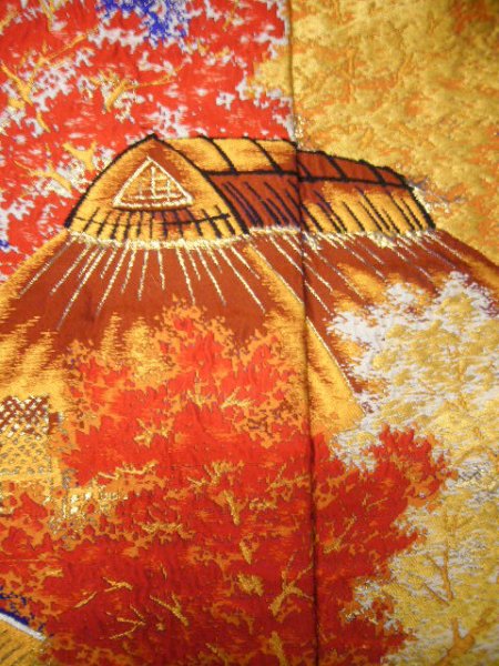 画像6: J0219A 女性用 打掛   シルク（正絹） 鮮やか青,  家 【中古】【USED】【リサイクル】 ★★★★☆【J0219A】 (6)