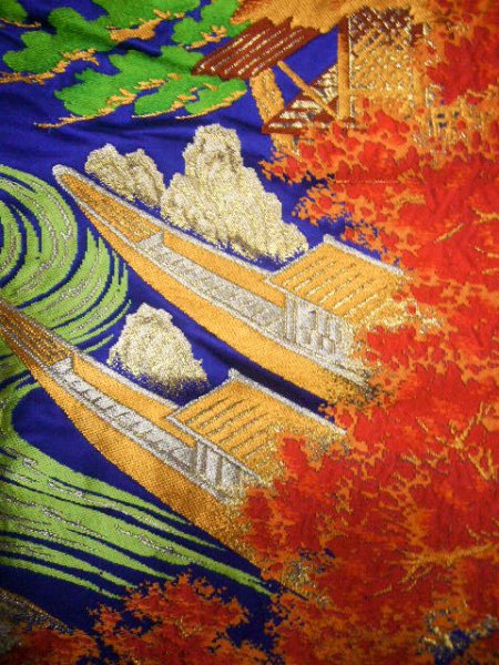 画像12: J0219A 女性用 打掛   シルク（正絹） 鮮やか青,  家 【中古】【USED】【リサイクル】 ★★★★☆【J0219A】 (12)