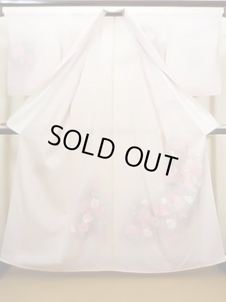 画像2: J0424O 訪問着 女性用着物  シルク(正絹) 淡い  ピンク, りんどう 【中古】 【USED】 【リサイクル】 ★★★★☆ (2)